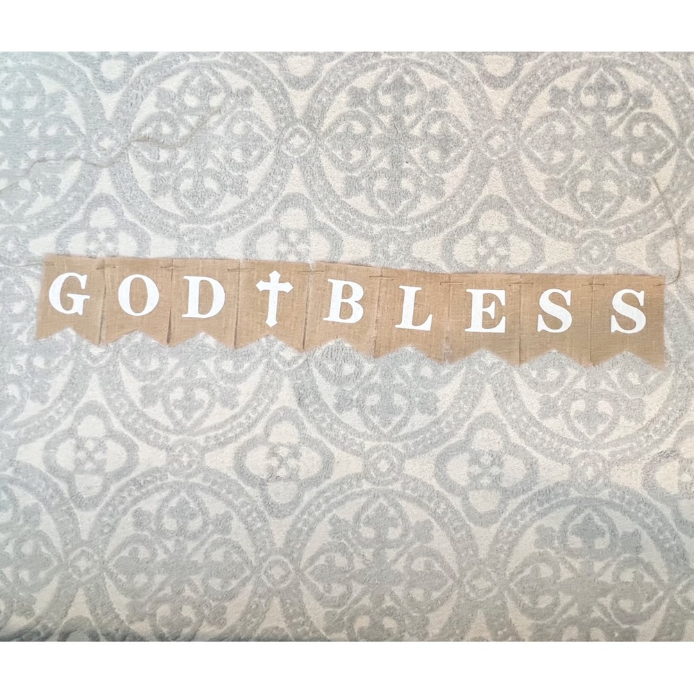 God Bless Burlap Banner